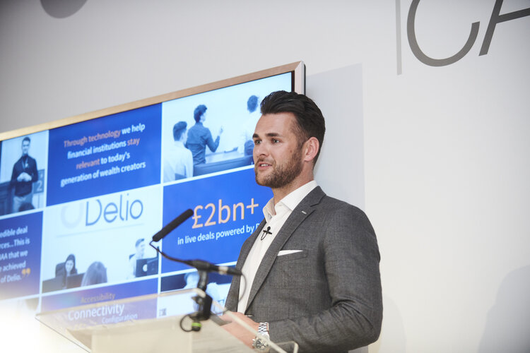 Gareth Lewis speaking at the ICAS Young CA Awards
